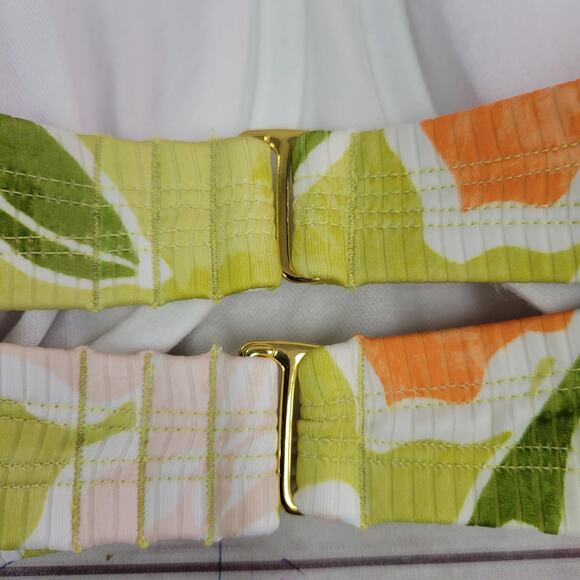 Shade & Shore Lime Green Floral Bandeau Bikini Top - Size 20 - Picture 6 of 6